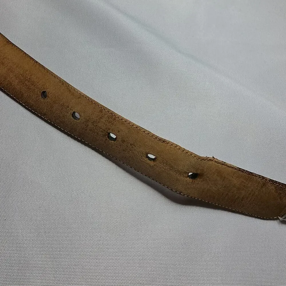 Saks Fifth Ave Unisex Dress Belt 34 Leather Lizard Skin Made in Spain Men Women